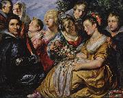 Jacob Jordaens Self portrait with his Family and Father-in-Law Adam van Noort Sweden oil painting artist